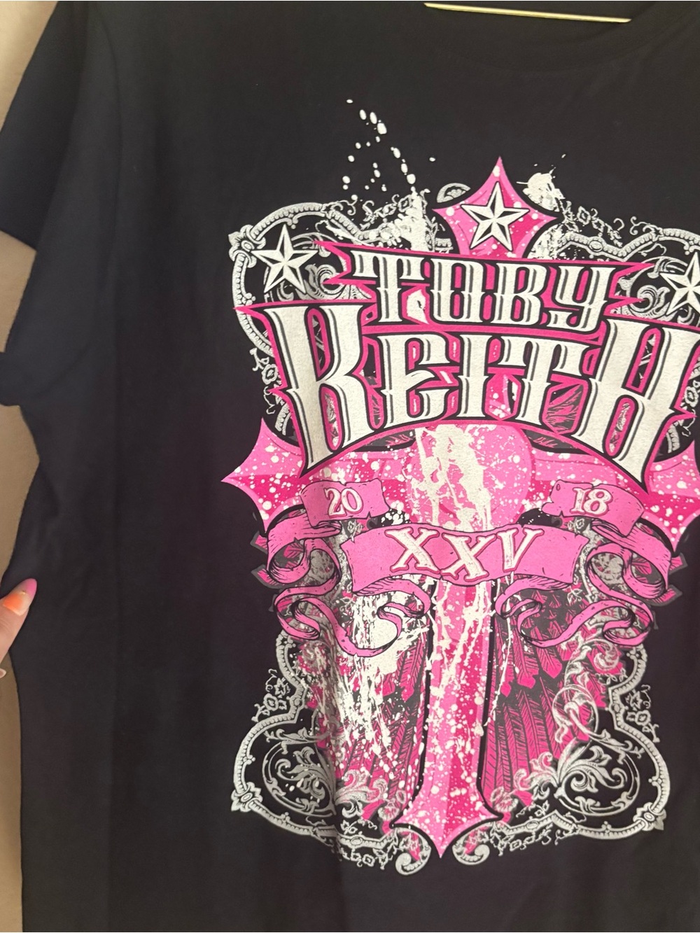 Toby Keith 25th Anniversary XXV Graphic T Shirt Black Pink 2XL - Picture 3 of 7